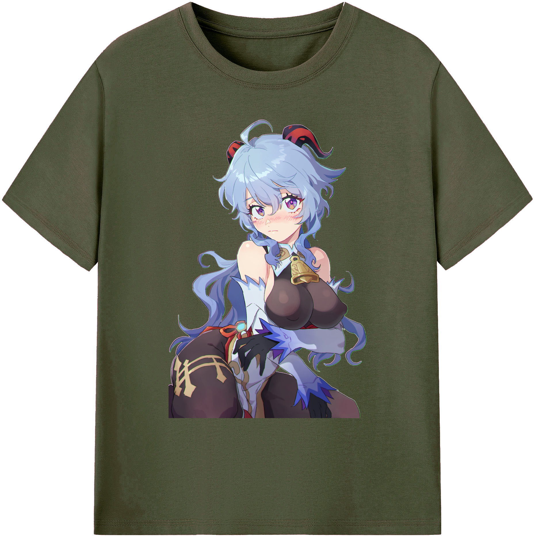 げんし神 甘雨 かんう genshin Ganyu 綿100％ メンズ半袖Tシャツ｜肌触りやわらか＆通気性